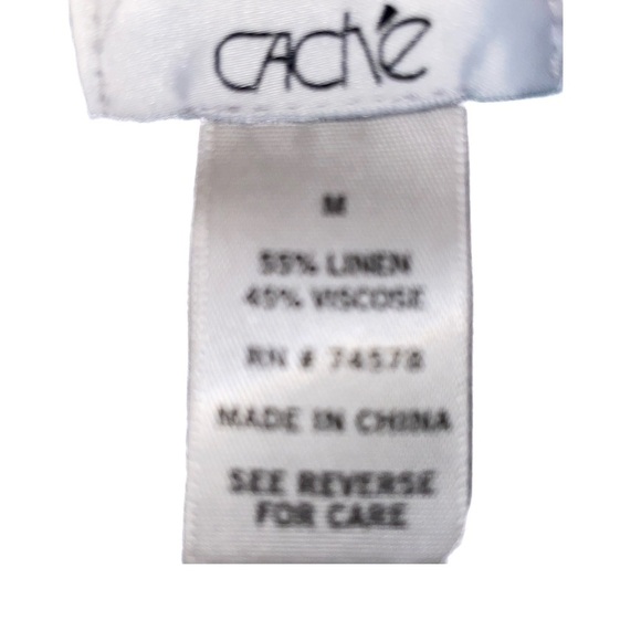 CACHE blue sleeveless frill Boho Solid Color Block cardigan sweater vest size M - Picture 5 of 9